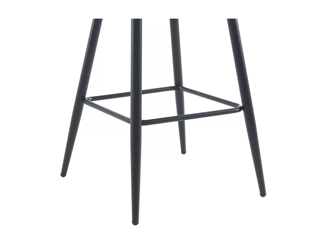Lot de 2 tabourets de bar en velours et métal noir - Beige - PRANILA de Pascal MORABITO