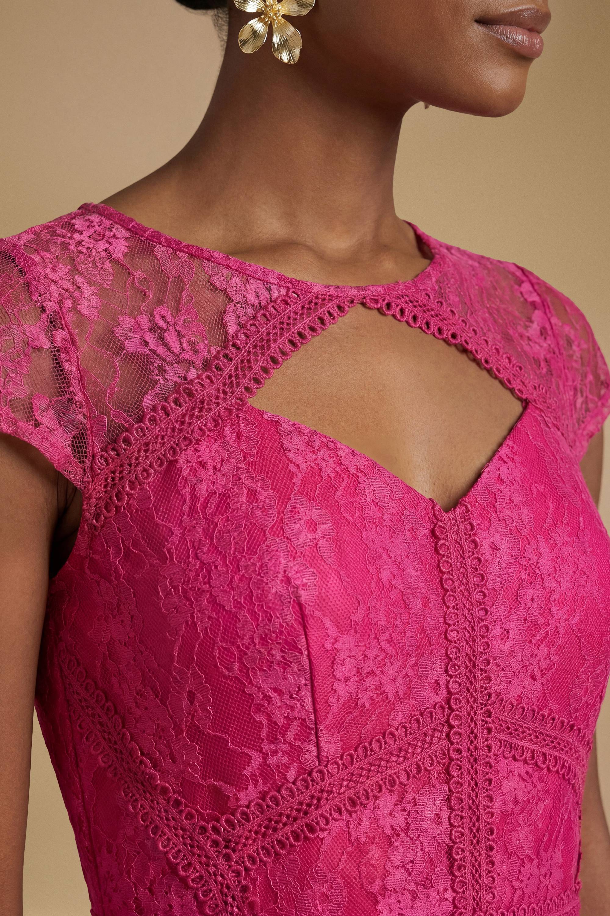 Oasis Robe Longue En Dentelle De Chantilly Premium
