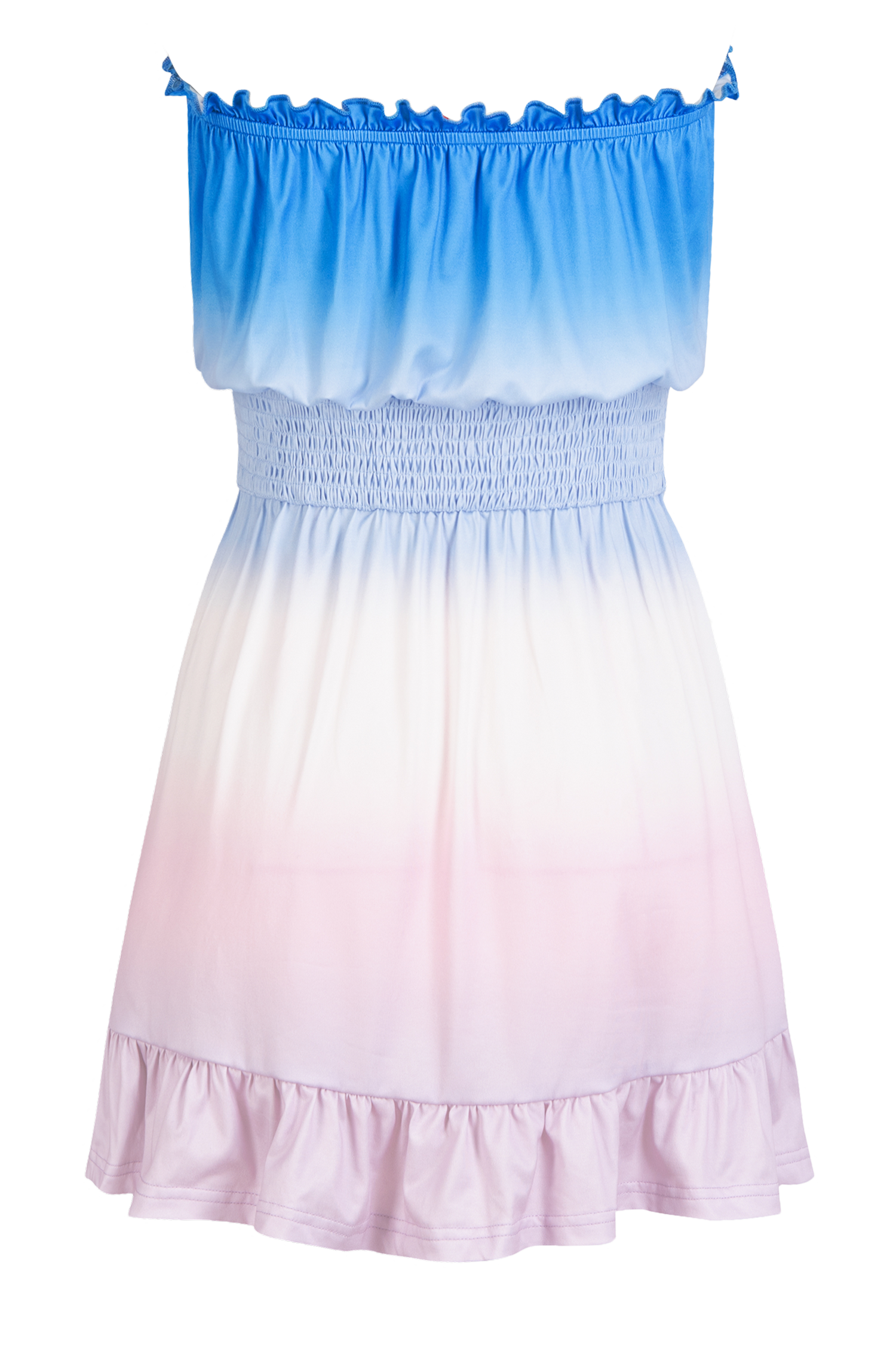 Robe mini tube avec taille à smocks à dégradé
