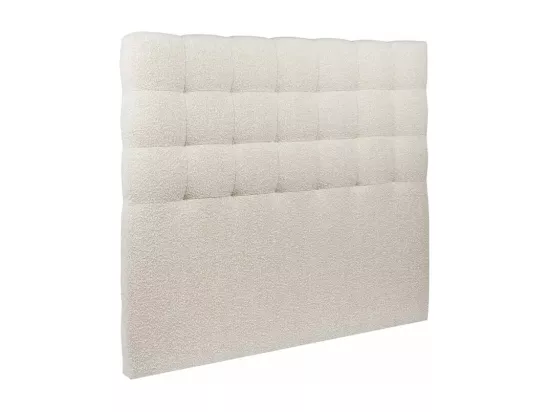 Tete de lit Capitonnée Bouclette Beige L 140 cm - Ep 10 cm rembourré