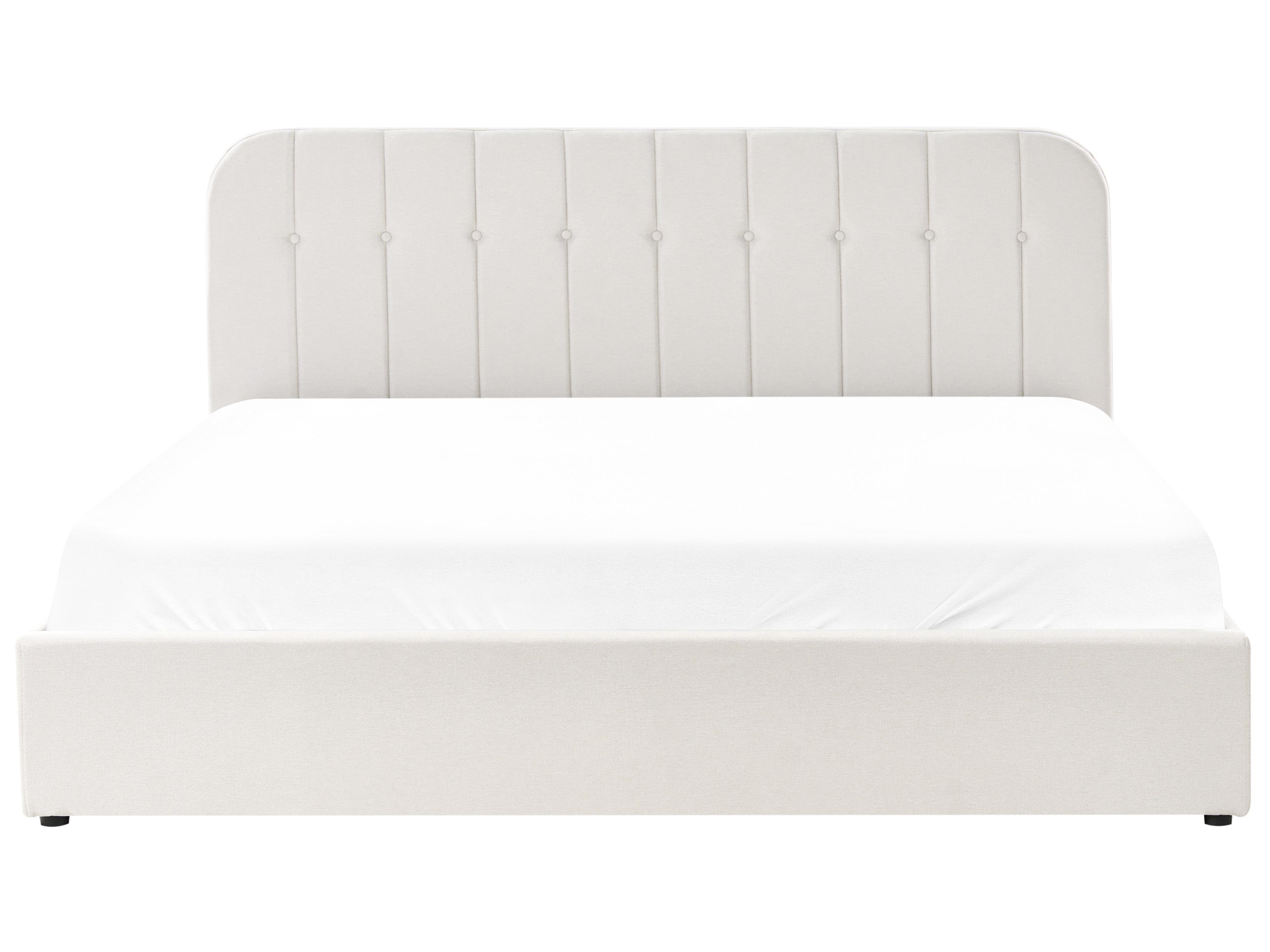 Bed met opbergruimte Stof CHALLANS 180 x 200 cm Gebroken wit