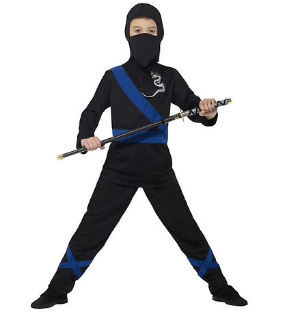 Smiffys Kostüm - Ninja Assassin - Schwarz/Blau