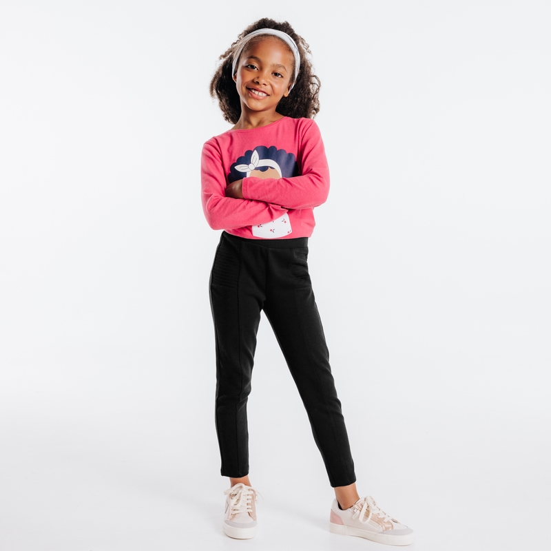 Legging en jersey milano uni noir fille