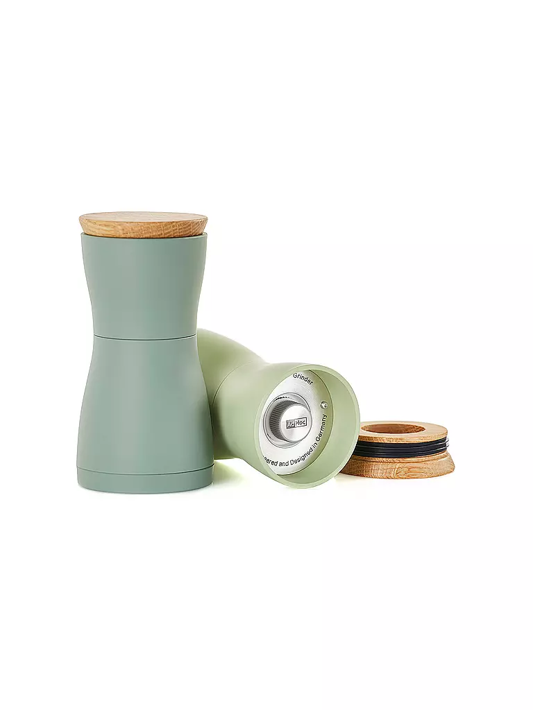 AD HOC Salz- und Pfeffermühlen Set 2-teilig 13cm TWIN Hell- /Dunkelgrau grün
