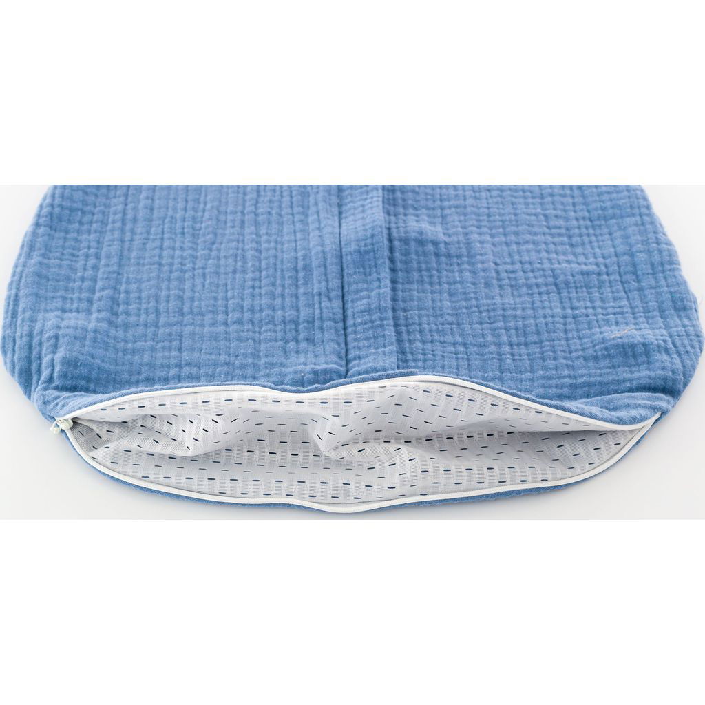 TräumelandTräumeland   Sommerschlafsack Liebmich Baumwollmusselin hellblau 90