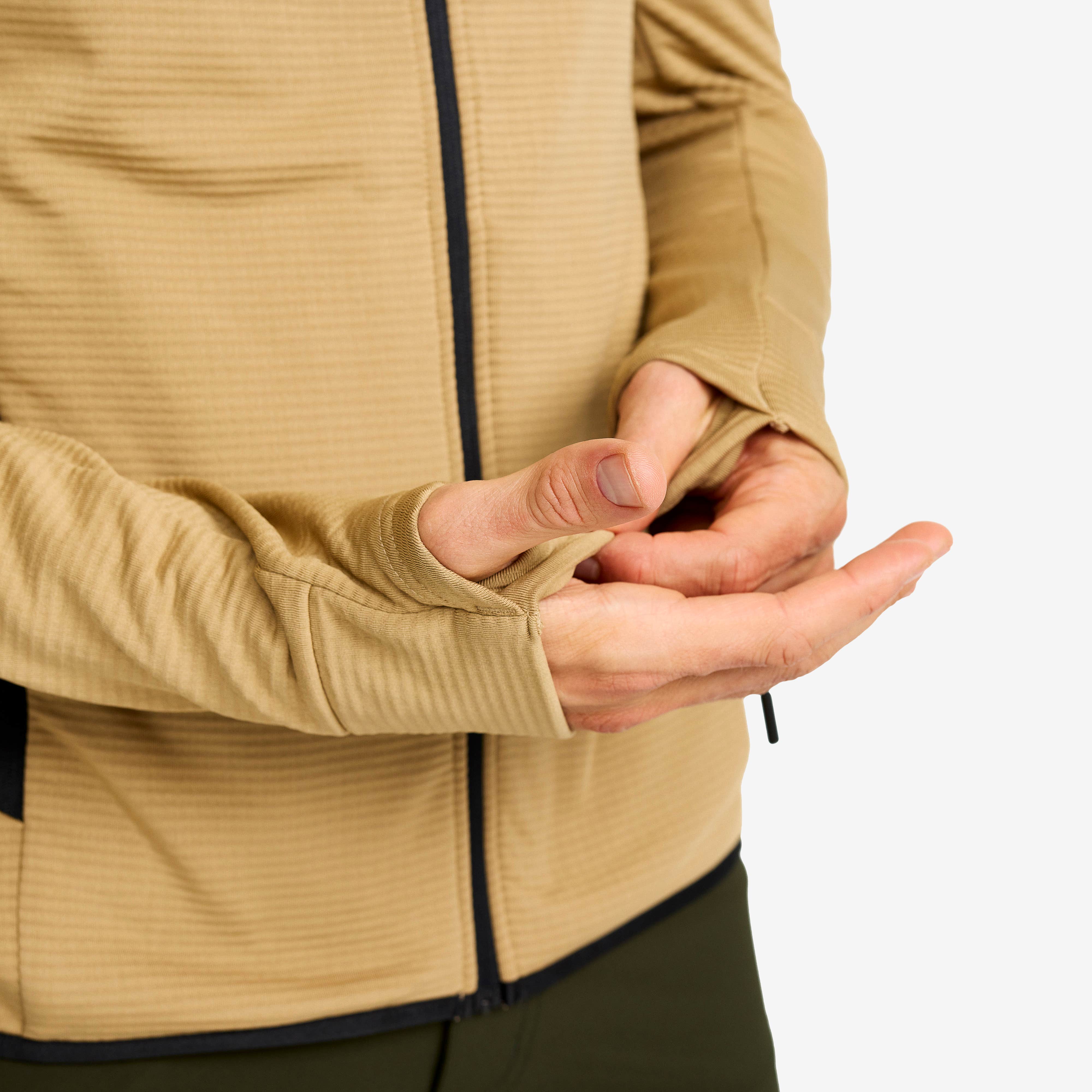 Waffle Hoodie Herre Kelp Beige