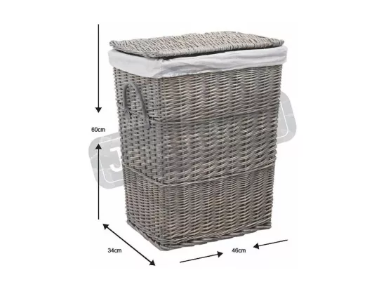 Corbeille à linge en osier avec doublure 100% coton