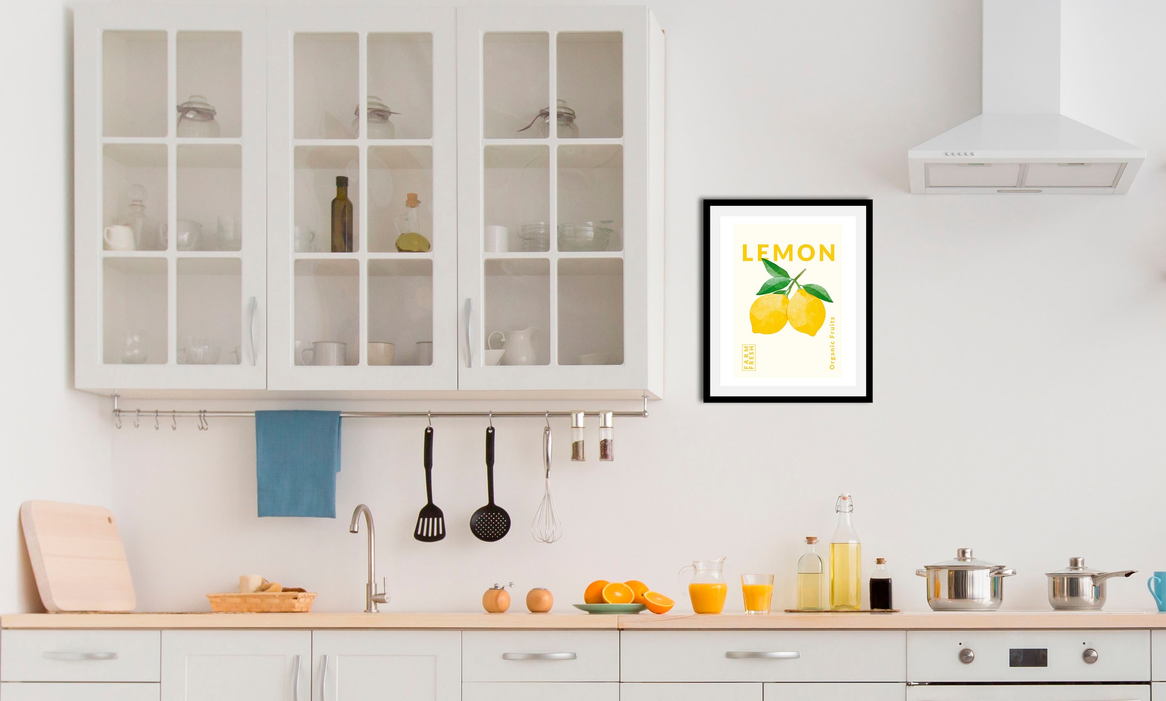 queence Bild »Lemon« Abstrakt | Figuren | Obst | Obst Bilder | Schriftzug 1 Stk. tlg. gerahmt