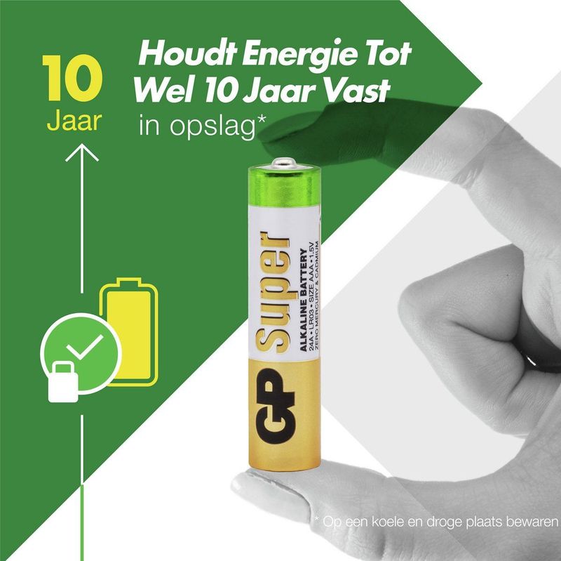 GP - Batterijen AAA - 1,5 V - Super Alkaline - 12 Stuks