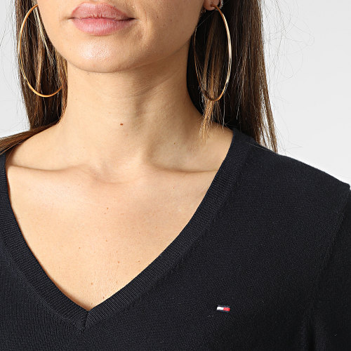 Pull Col V Femme Heritage 5294 Bleu Marine