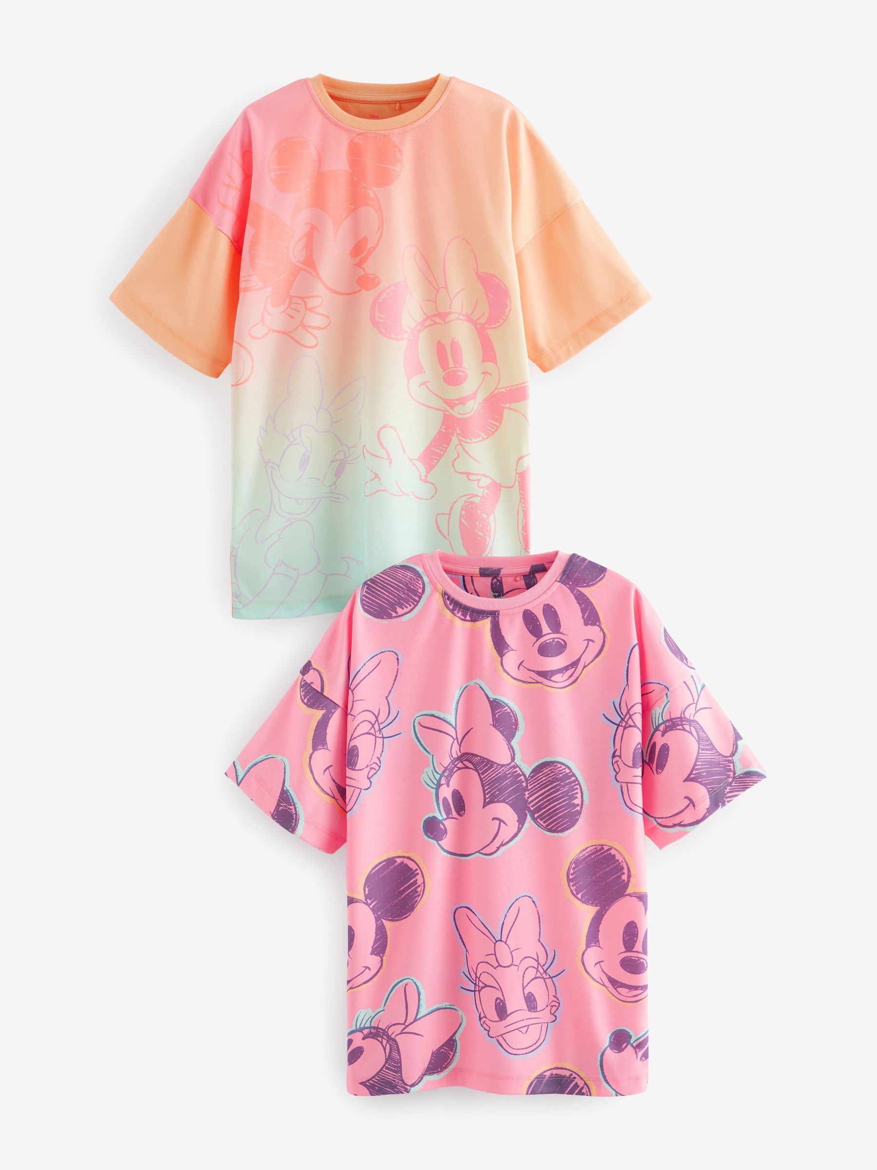 Roze/oranje - Minnie Mouse licentie nachthemd 2 pack (2-14jaar)