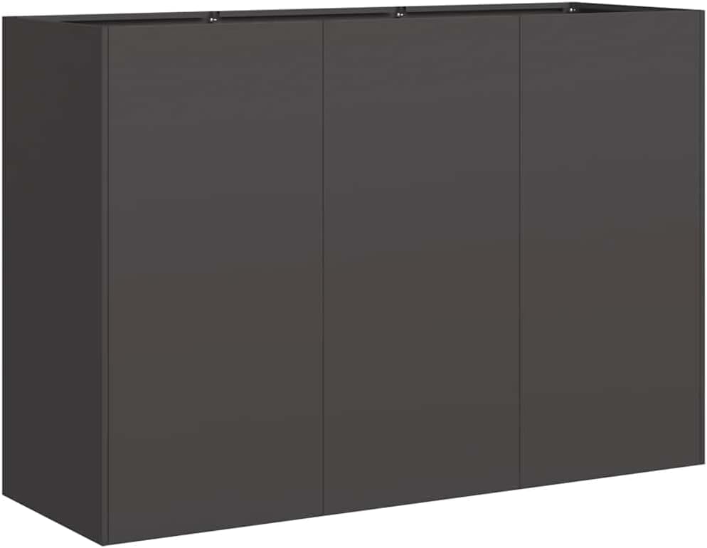 vidaXL Pflanzkübel Schwarz 120x40x80 cm Kaltgewalzter Stahl, Pflanzschale, Garten-Garten-Pflanzkübel, Outdoor-Pflanzgefäß, Hochbeet, Pflanzgefäß
