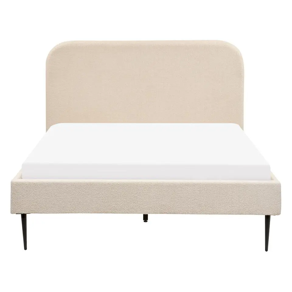 FLAYAT - Tweepersoonsbed - Beige - 140 x 200 cm - Bouclé