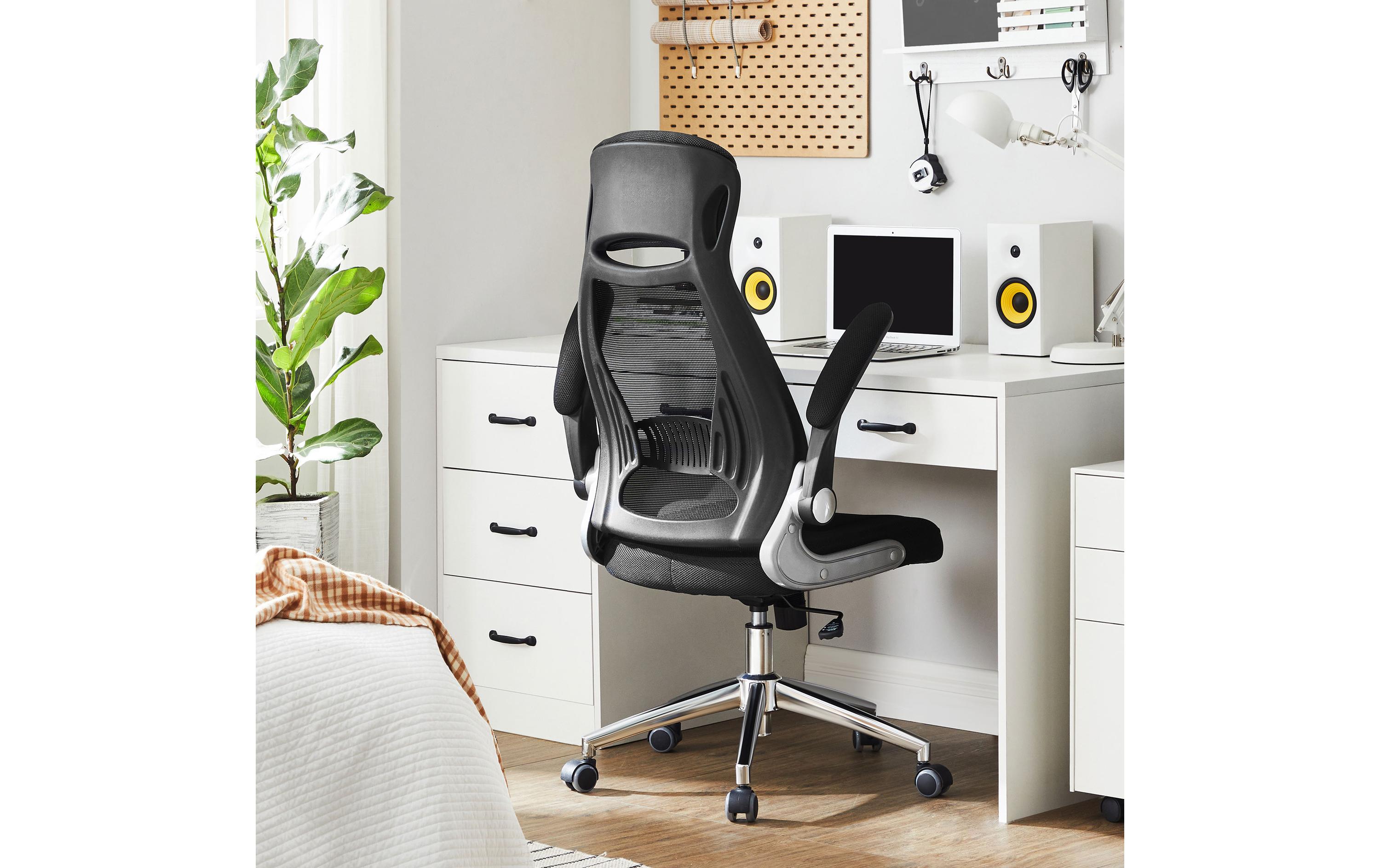 Bürostuhl mit Netzbezug, Armlehnen und Kopfstütze<br>Ergonomischer Schreibtischstuhl