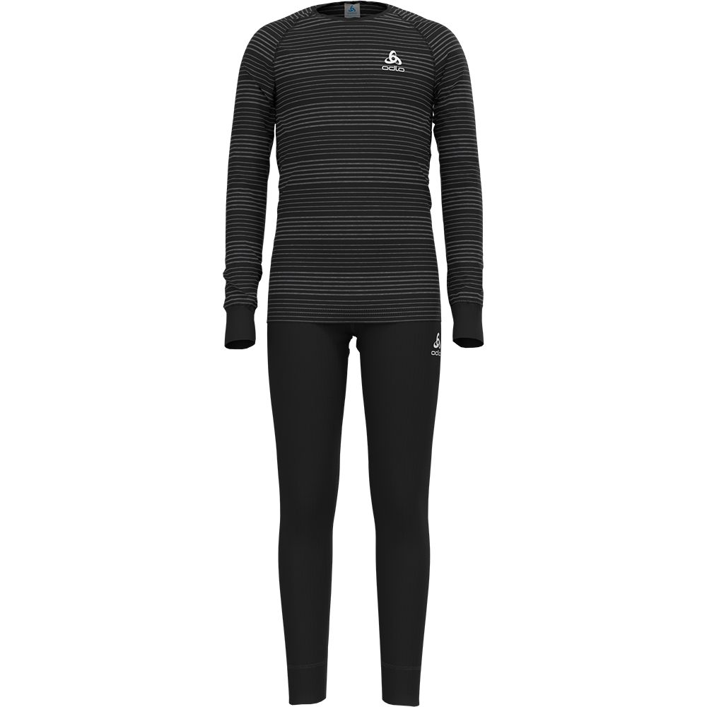 Odlo Active Warm Eco Baselayer Set Kinder black grey melange