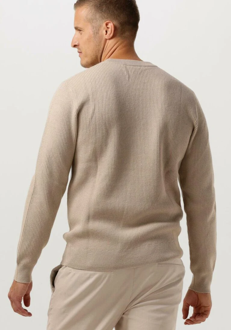 PROFUOMO beige profuomo trui pullover crew neck