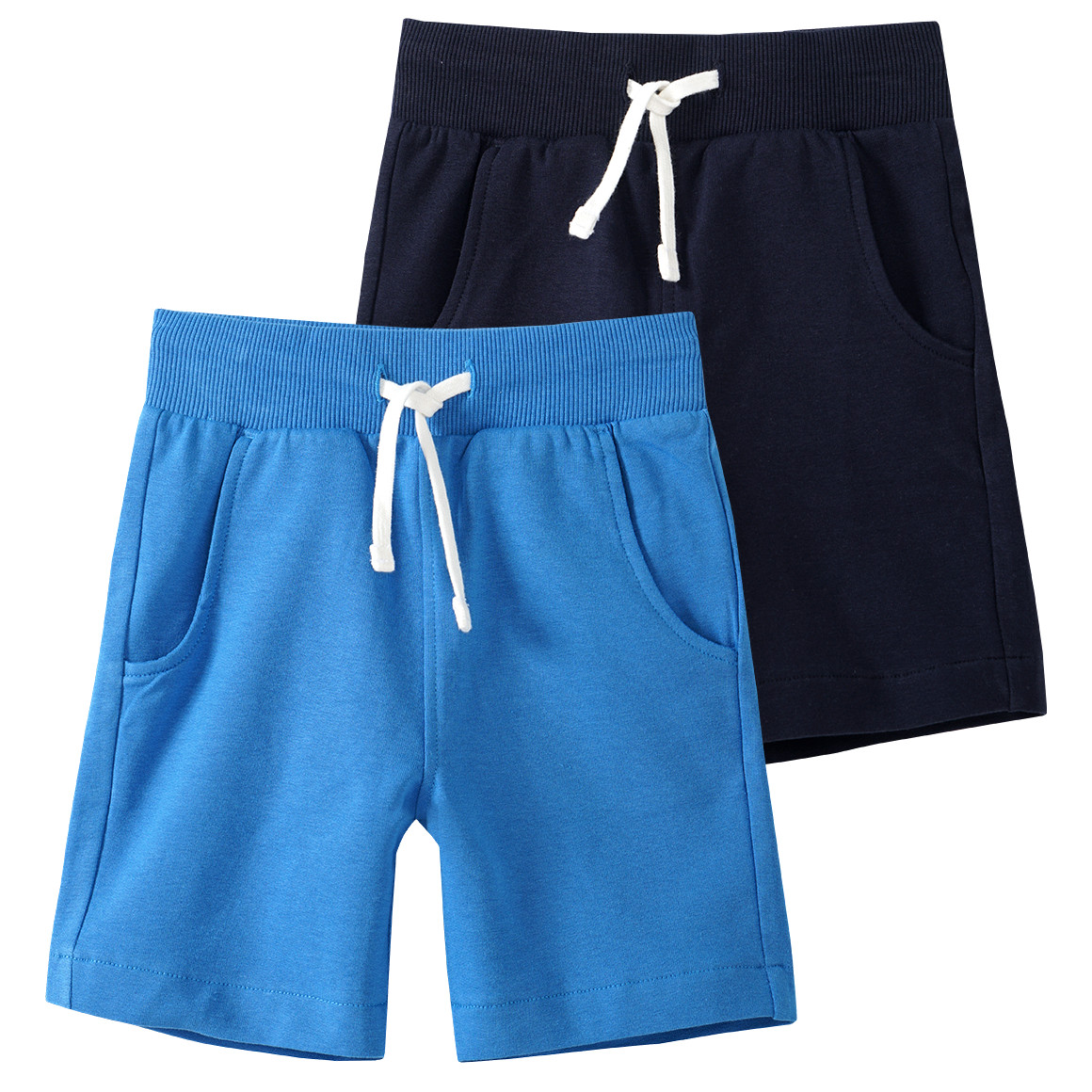 Famy 2 Baby Joggingshorts im Set blau / dunkelblau
