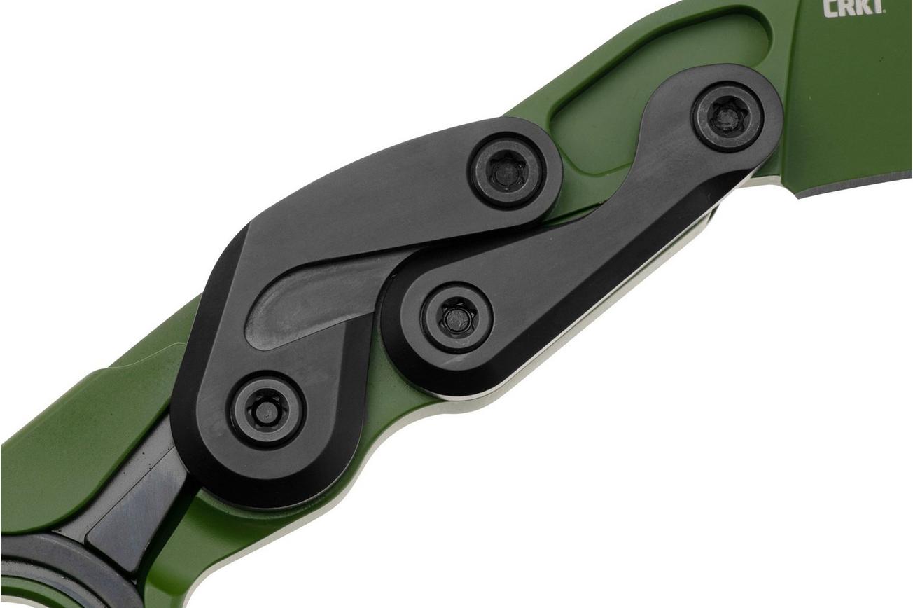 CRKT Provoke 4040BG Bright Green Cerakote D2, Multicam Bright Green Aluminum, Kinematic Karambit zakmes, Joe Caswell design
