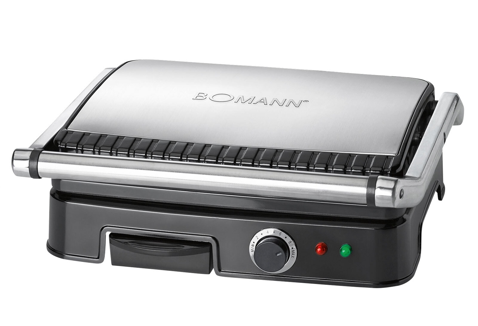 BOMANN Kontaktgrill KG 2242 CB Edelstahlgehäuse, schwarz, 2000 Watt