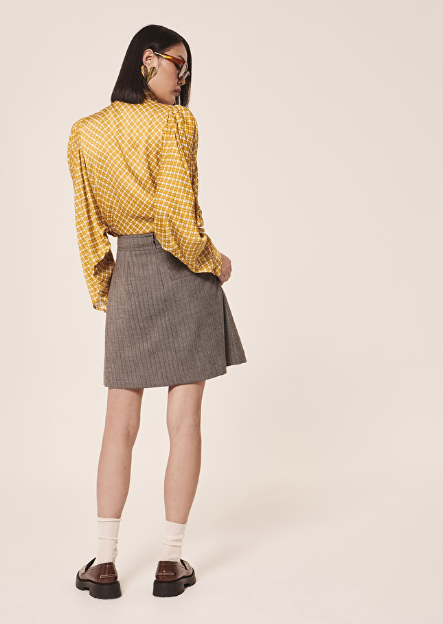 Jupe Jimmygris en laine chevrons