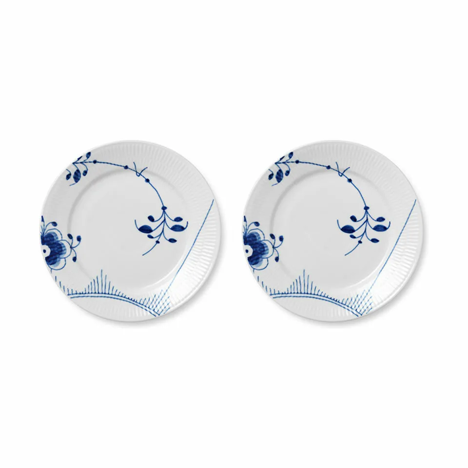 Royal Copenhagen Blå Mega Riflet Frokosttallerken #2 - 2 stk.