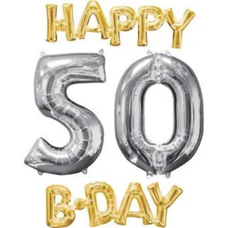 amscan Folienballon Happy B-Day, 50