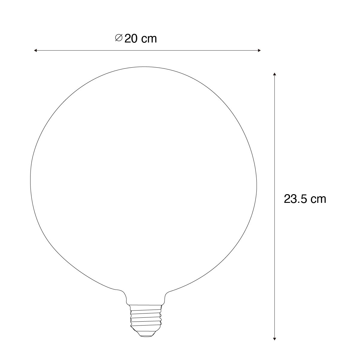 E27 LED lamp G200 smoke 4W 250lm 1800K