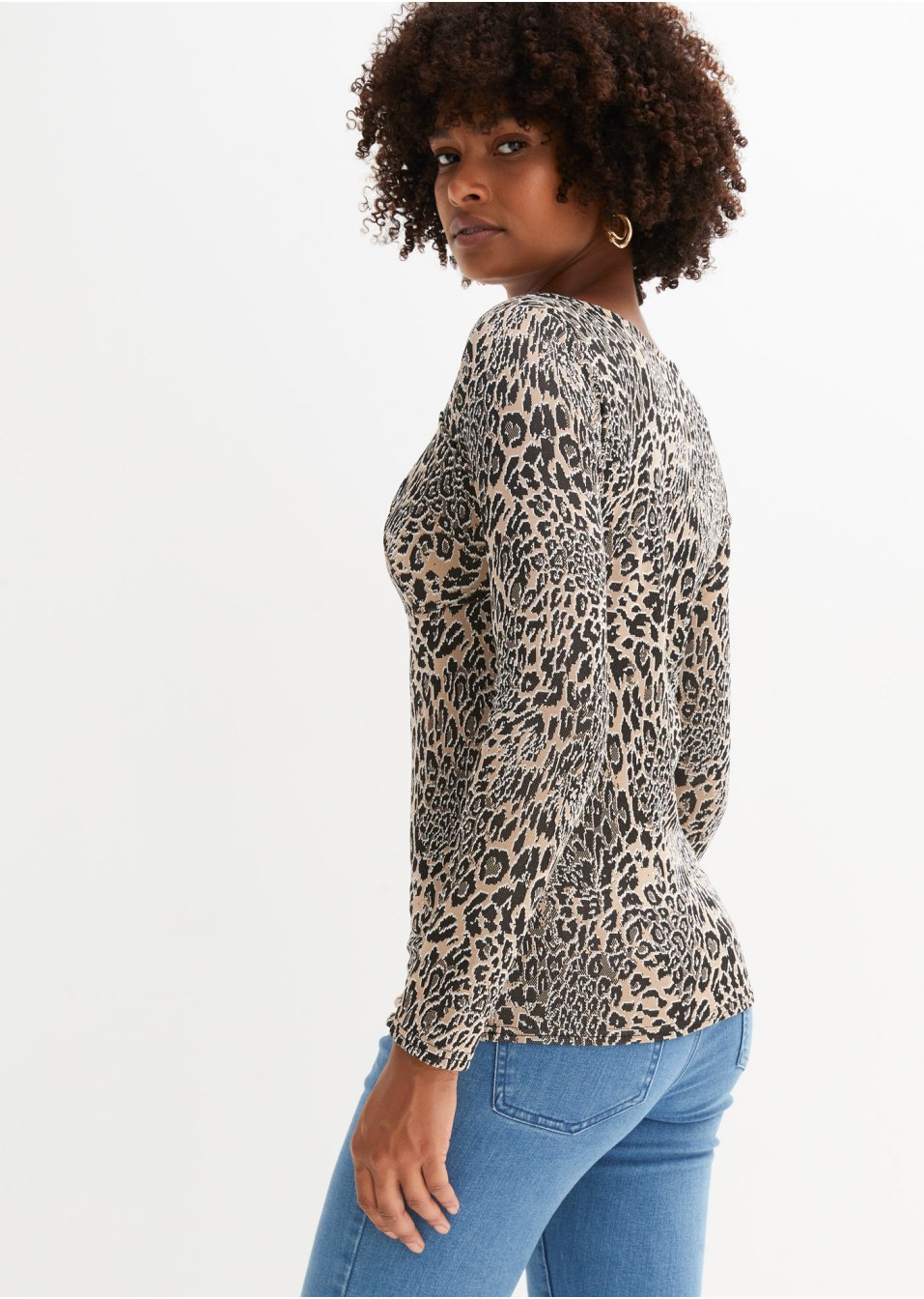 T-shirt jacquard avec décolleté cœur