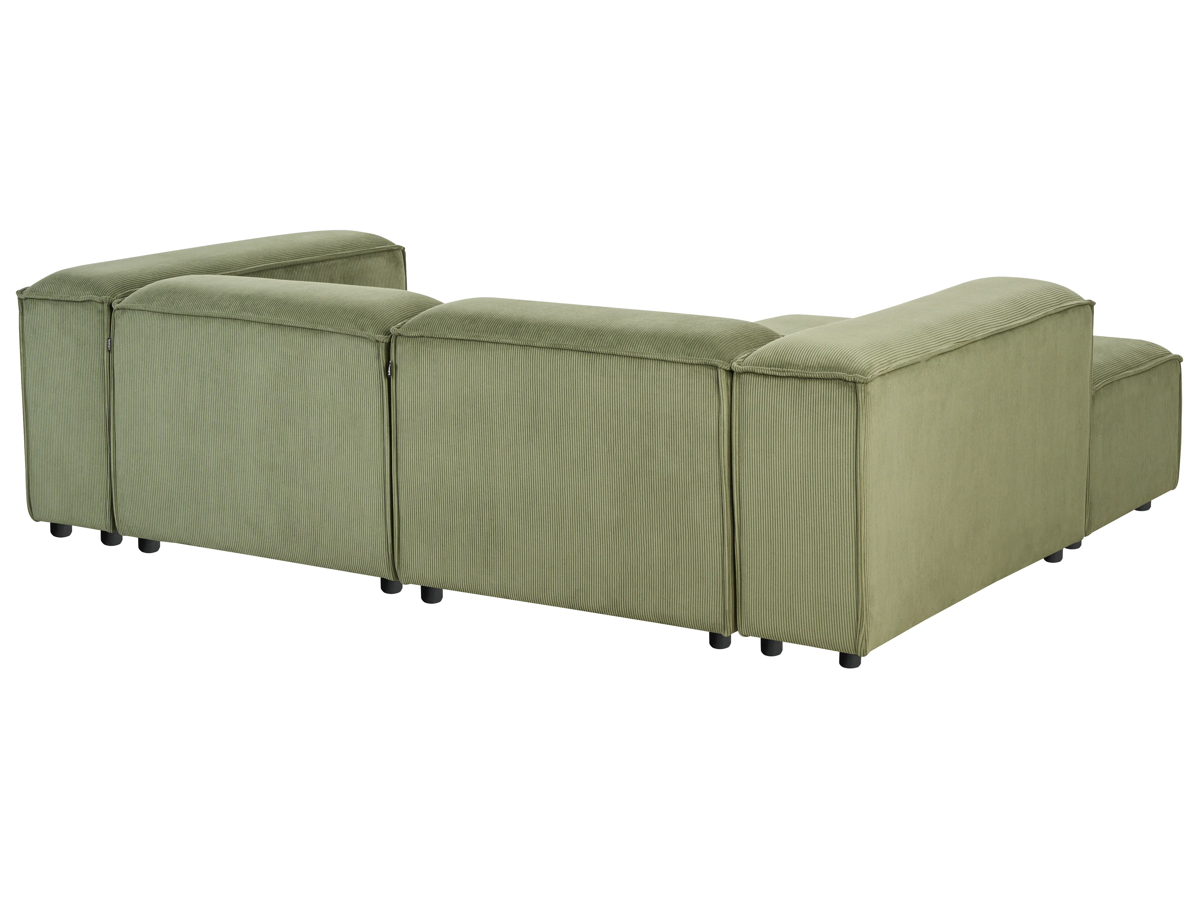 Modulaire hoekbank 3-zits ARDAL Corduroy Groen met ottomaan rechtszijdig