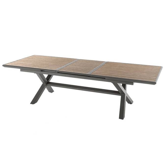 Table de jardin extensible AXIOME Effet bois Honey & Praline