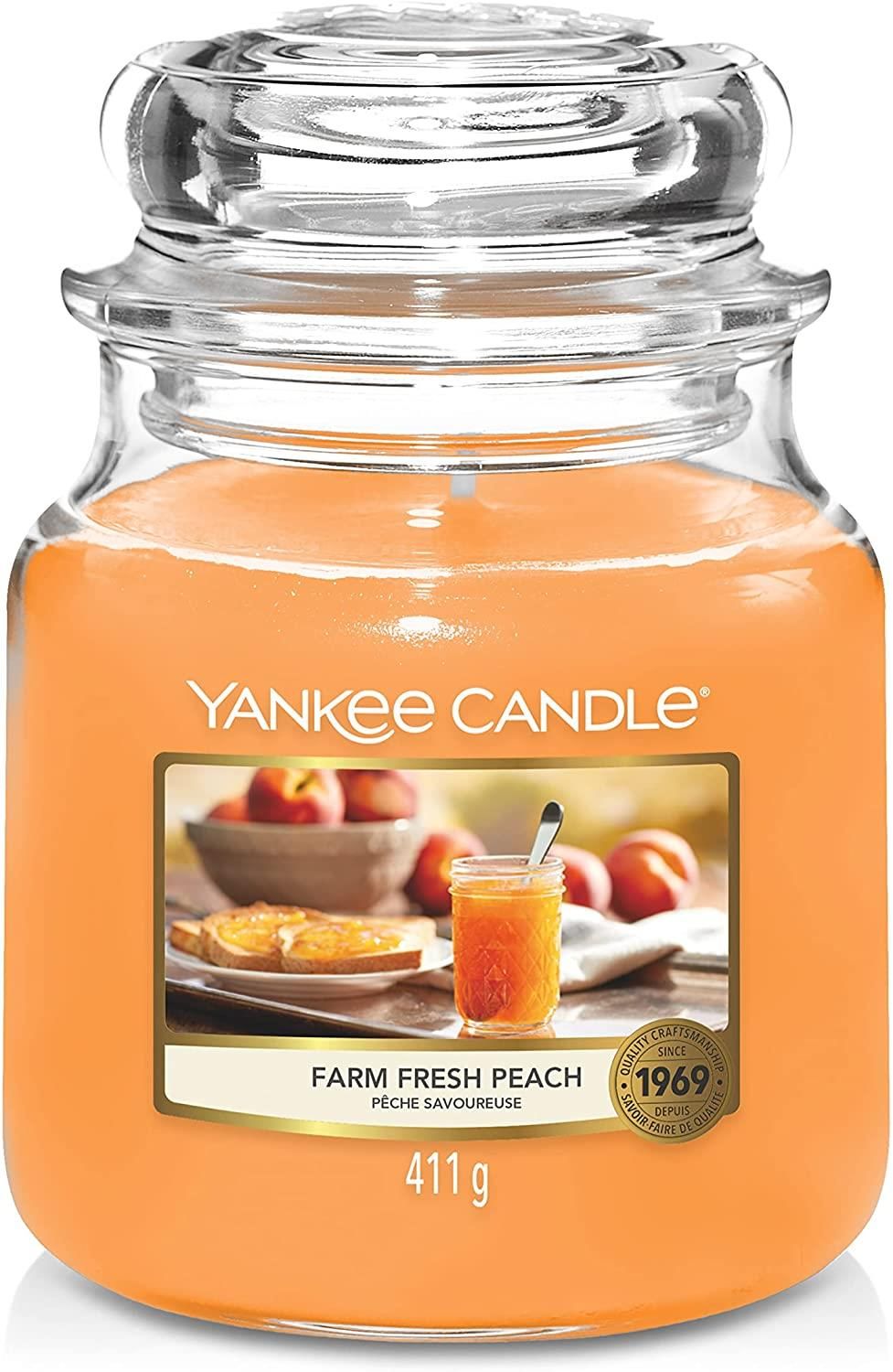 Yankee Candle Duftkerze Farm Fresh Peach Medium Jar