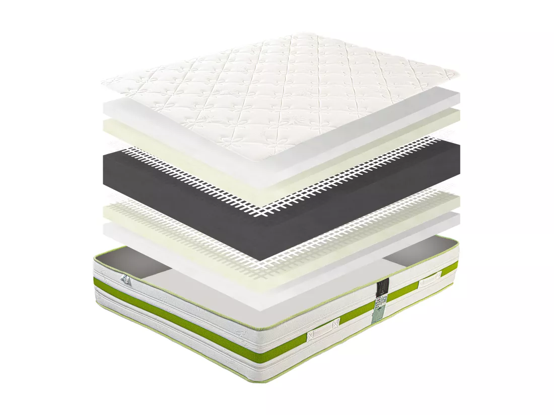 Matelas 160x200 cm, Rêverie, 30 cm, mémoire de forme, ferme + 2 oreillers + couette