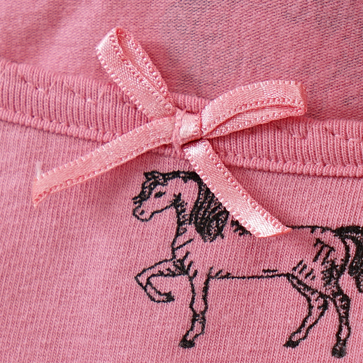 Yigga 3 Mädchen Pantys mit Pferde-Motiven rosa / dunkelrosa / hellgrau