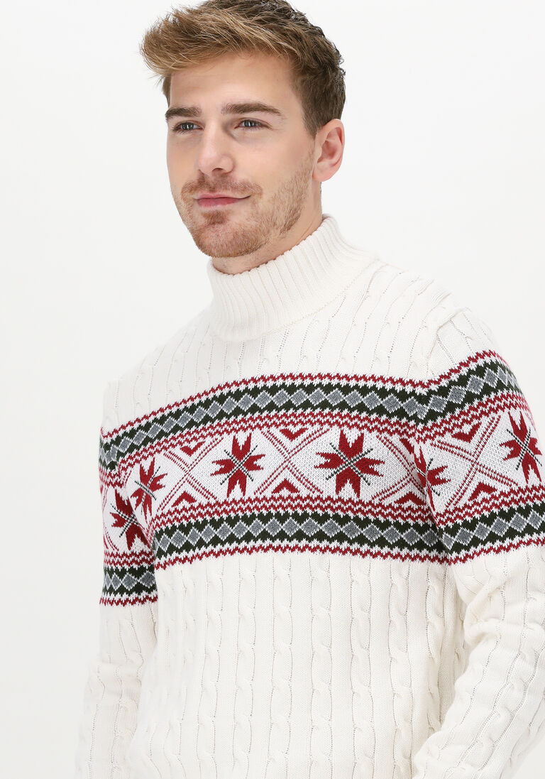 SELECTED HOMME gebroken wit selected homme coltrui slhflake ls knit cable high ne