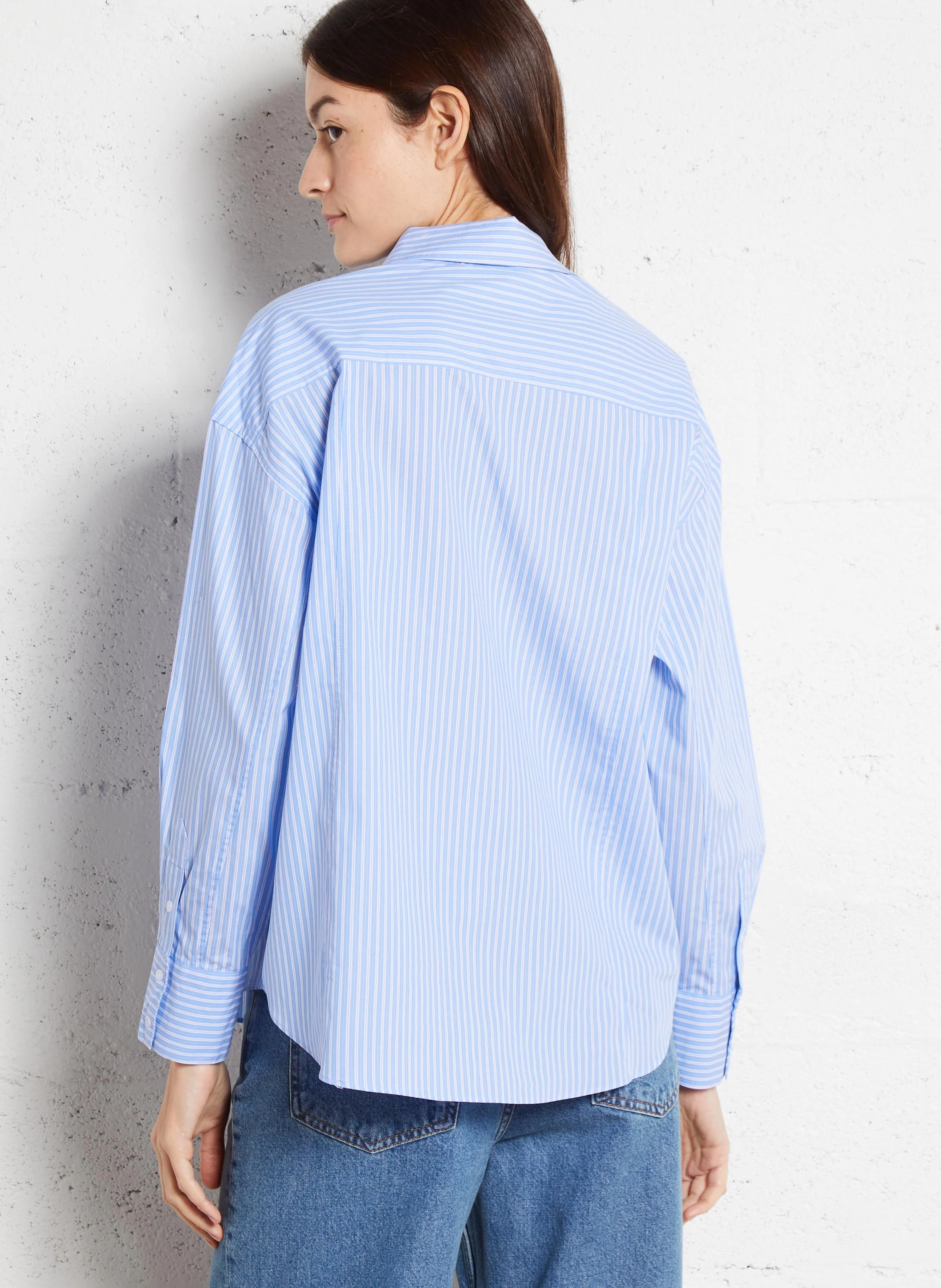 CASSIBA - Chemise col classique à rayures| Bleu