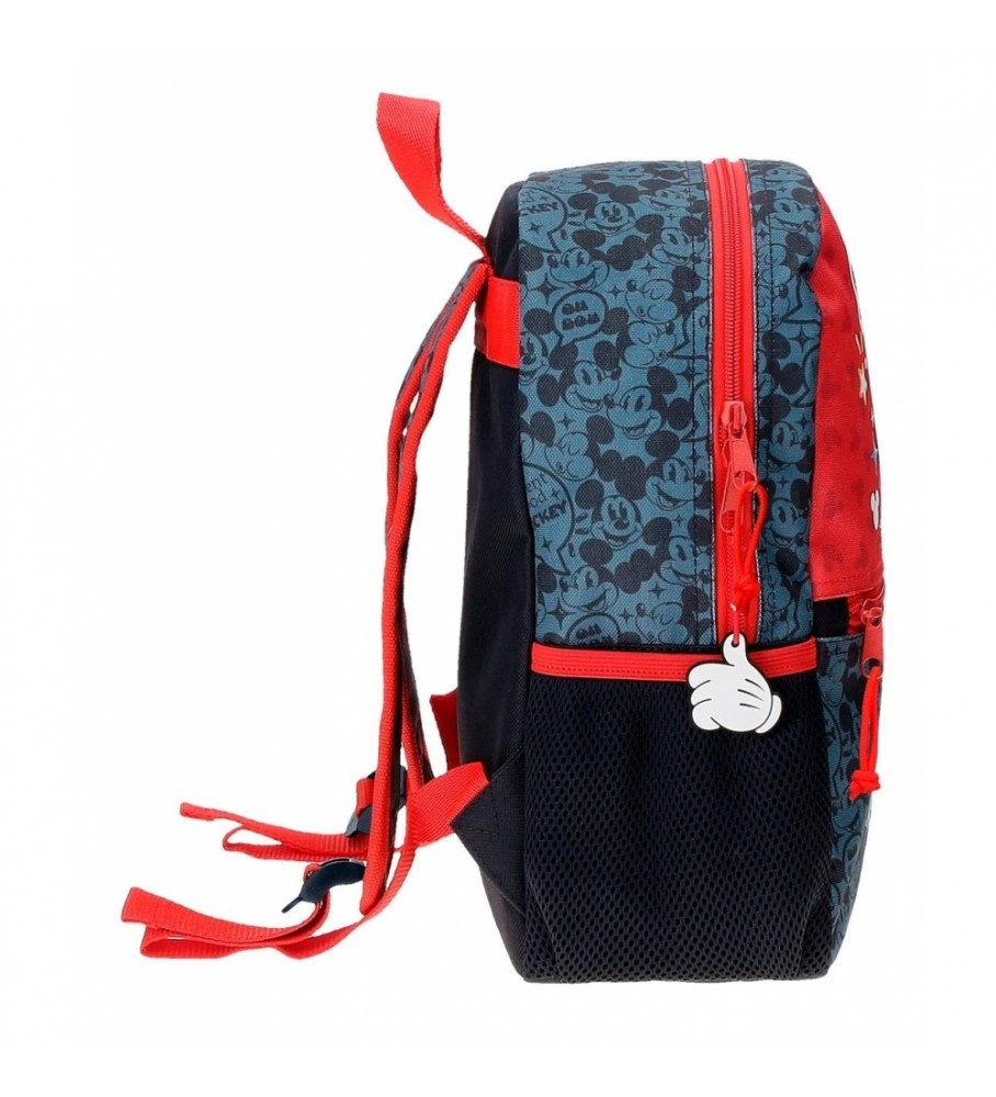 Mochila Joumma Bags Mickey Get Moving 32cm Adaptável vermelha, azul -25x32x12cm-