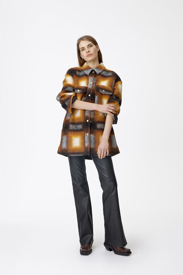 Gestuz NiniGZ shirt Buckthorn brown check