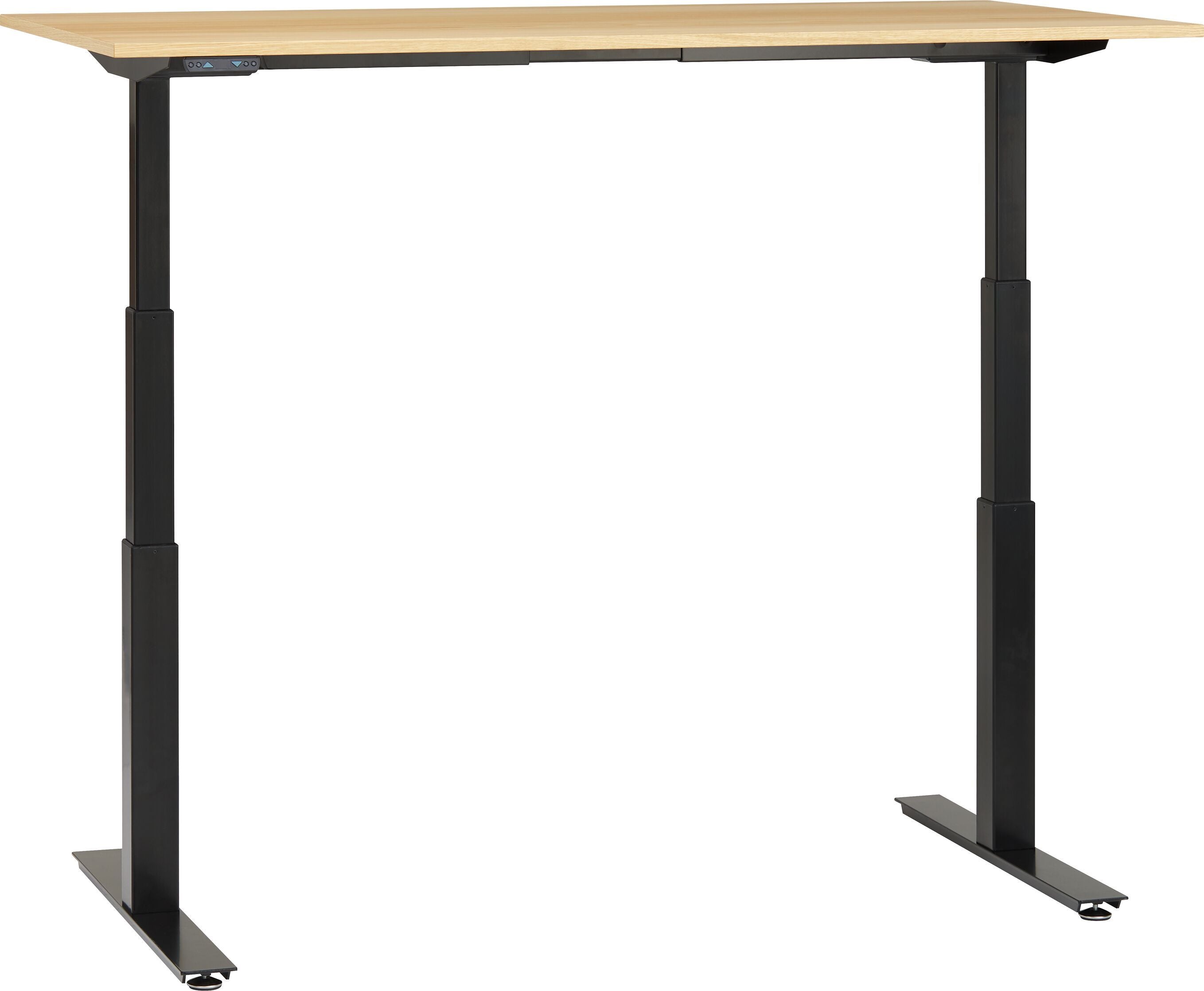 FLEXCUBE PROFI Schreibtisch höhenverstellbar - Eiche hell / B: 180.0 cm x T: 80.0 cm x H: 67.0 cm