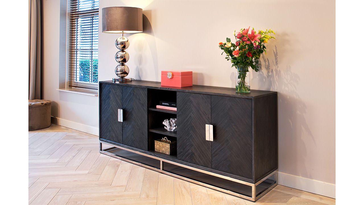 Dressoir 210231 Blackbone zilver B225 x D45 x H90 cm