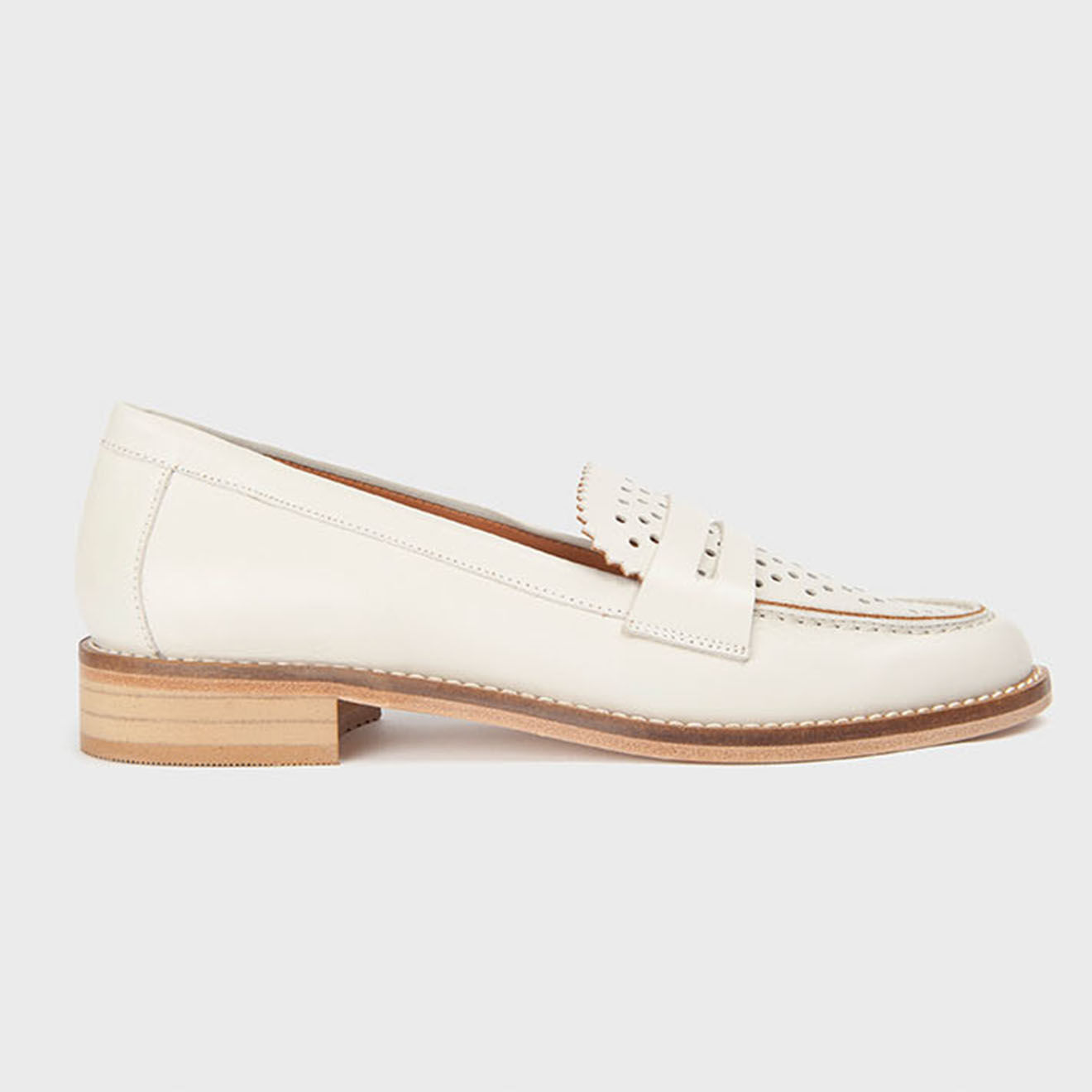 Anaki Mocassins en Cuir Tatiana blancs