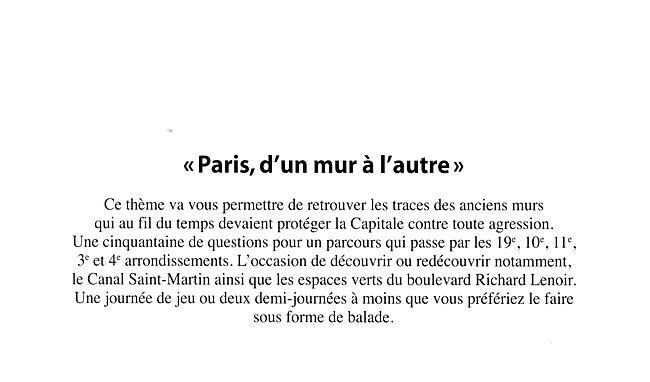 LES NAUTES DE PARIS - PARIS D UN MUR A L AUTRE