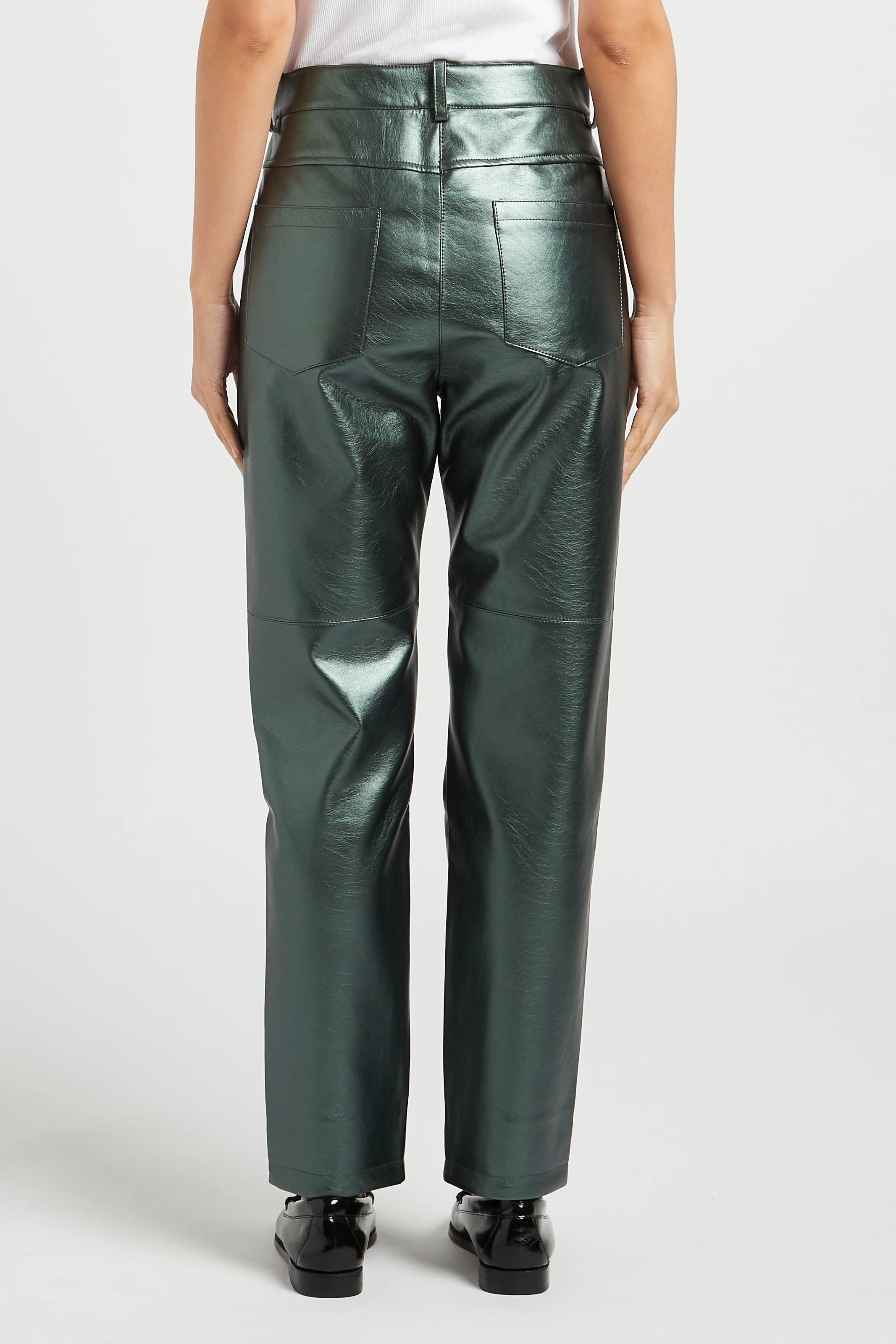 MARLON - Pantalon droit taille haute | Vert