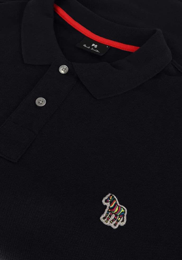 PS PAUL SMITH donkerblauwe ps paul smith polo mens slim fit ls polo shirt zebra
