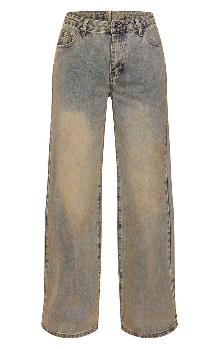 Vintage Light Wash Jean Tall Taille Mi-haute Coupe Large