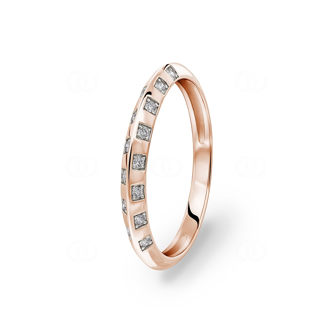 Ring 750/18 K Roségold mit Diamanten 0.09 ct H/si