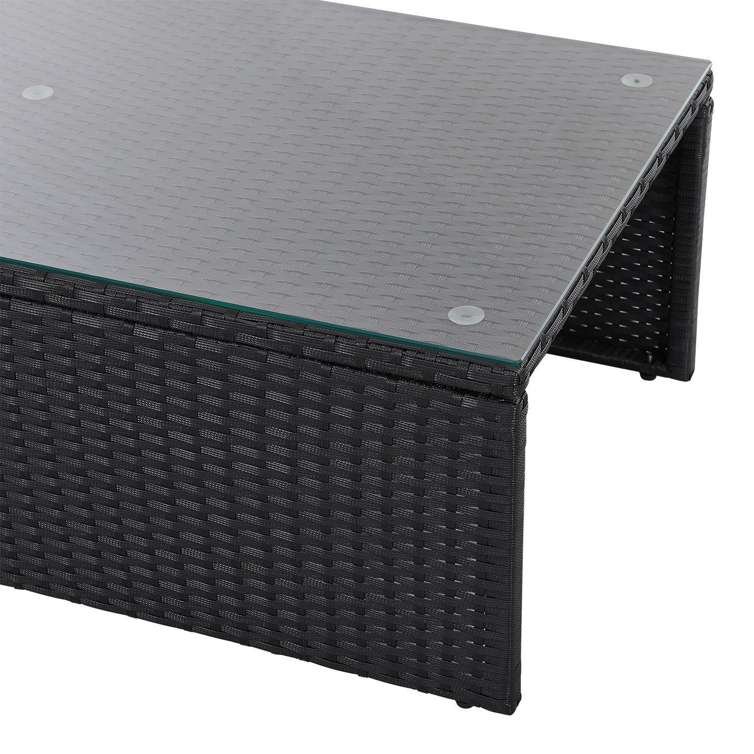Juskys Polyrattan Gartenmöbel Set Salou - Outdoor Lounge für 6 Personen, wetterfest - Schwarz