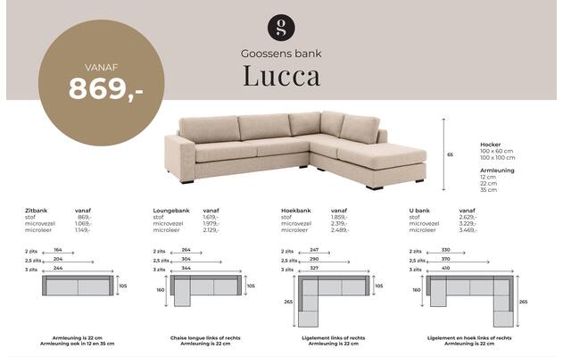 Hoekbank Lucca