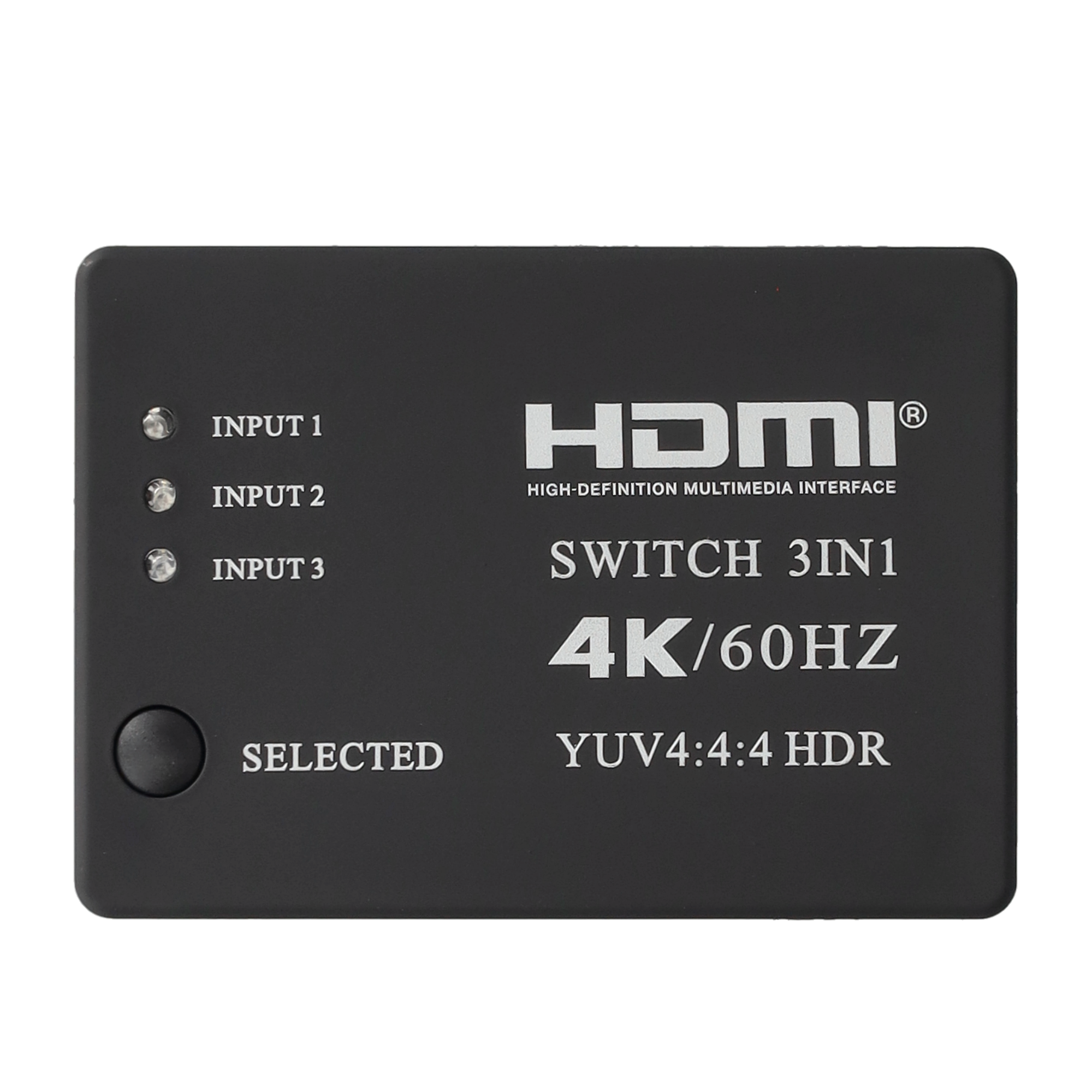 3-fach HDMI 4K Hub Verteiler Switch Audio Video Konverter mit Fernbedienung - Schwarz