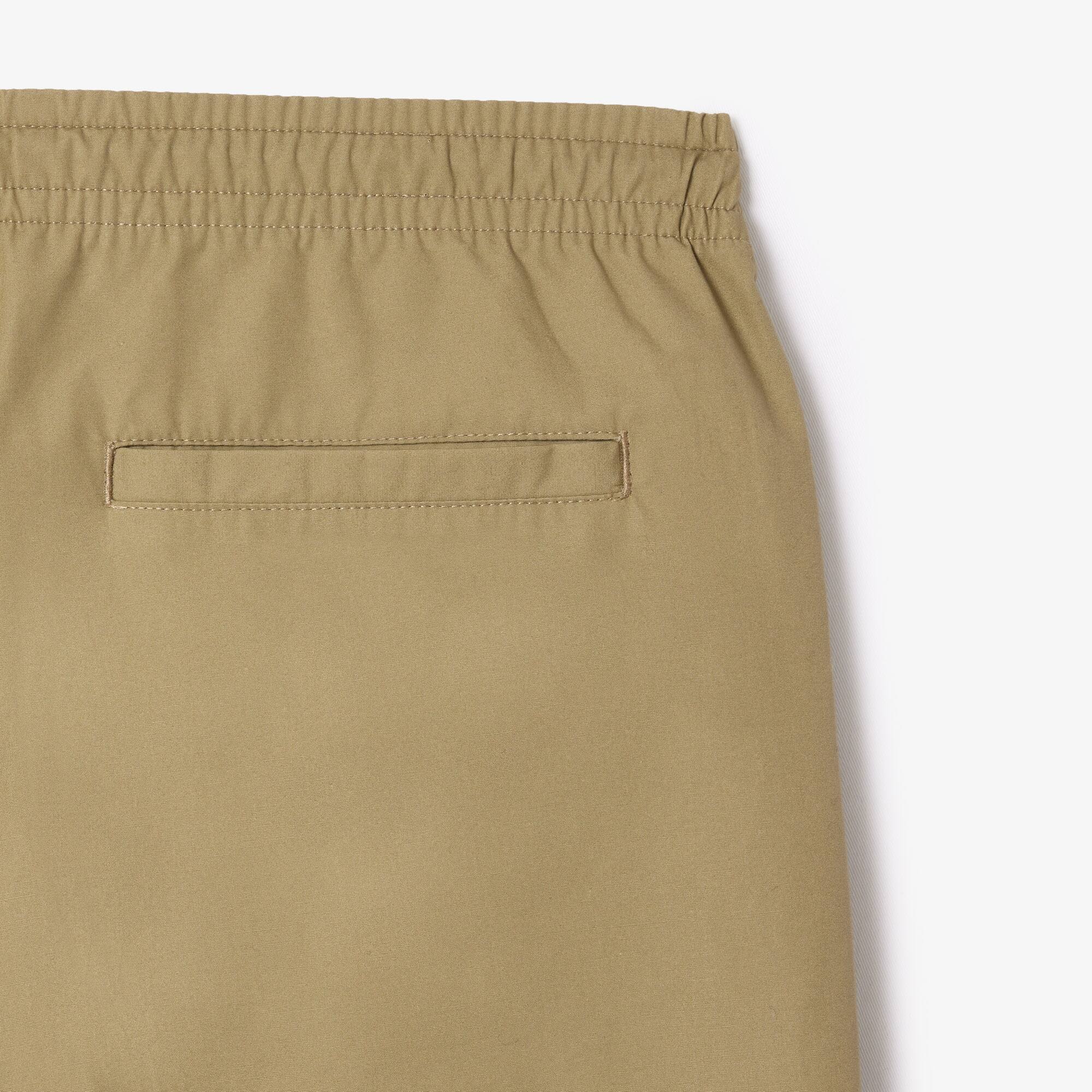 Short élastiqué relaxed fit en popeline de coton Shorts - Beige - Lacoste - Homme