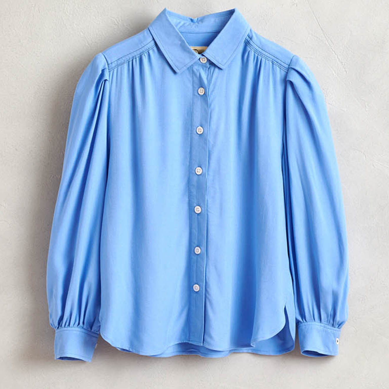 Bellerose Chemise Avatar fluide épaules bouffantes bleue